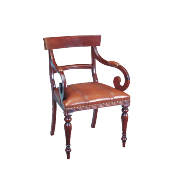 SHERATON RAIL BACK CARVER - LEATHER - Image 3