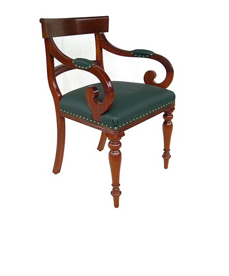 SHERATON RAIL BACK CARVER - LEATHER - Image 2