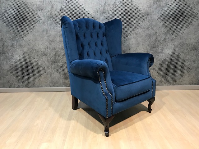 WINGBACK ARM CHAIR - FABRIC TUFFED BACK - Image 5