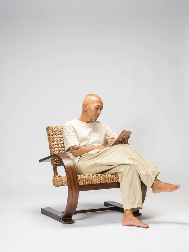 FRENCH MODENIST ARMCHAIR - WATER HYACINTH - Image 13