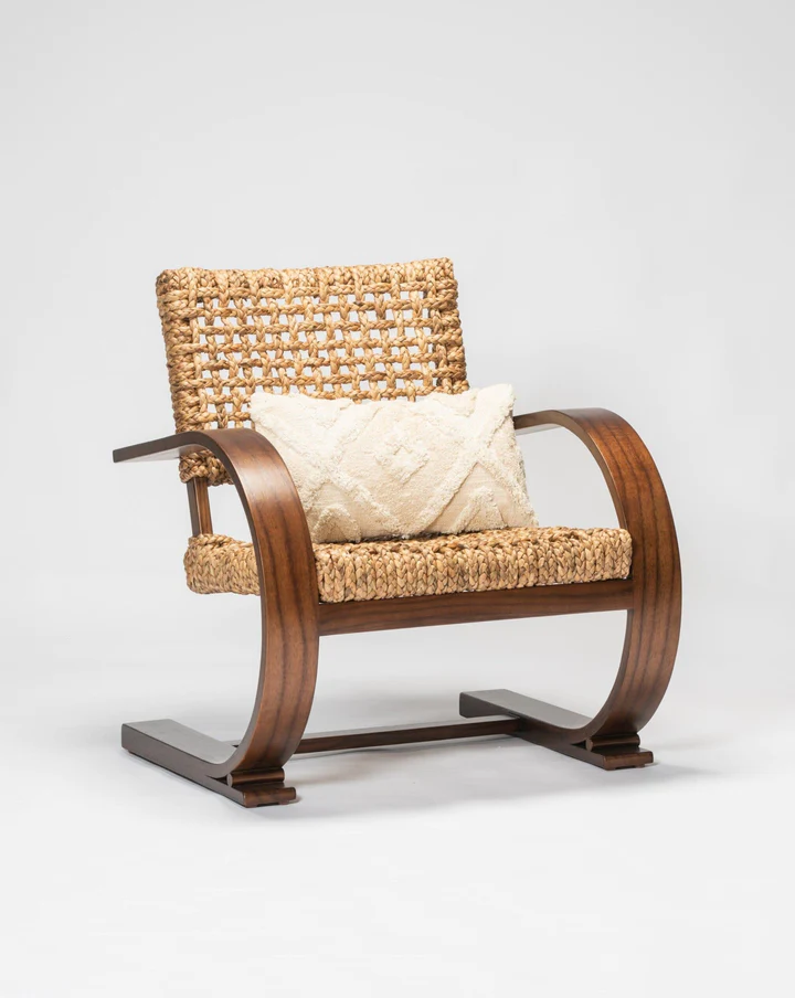 FRENCH MODENIST ARMCHAIR - WATER HYACINTH - Image 12