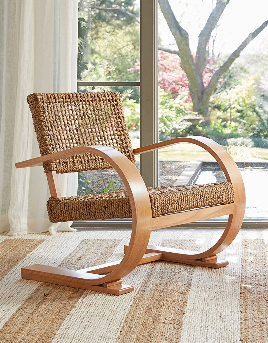 FRENCH MODENIST ARMCHAIR - WATER HYACINTH - Image 4