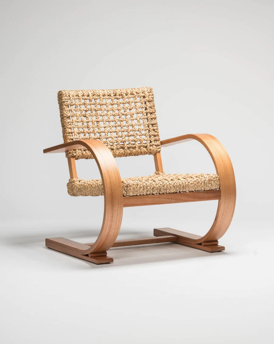 FRENCH MODENIST ARMCHAIR - WATER HYACINTH - Image 3