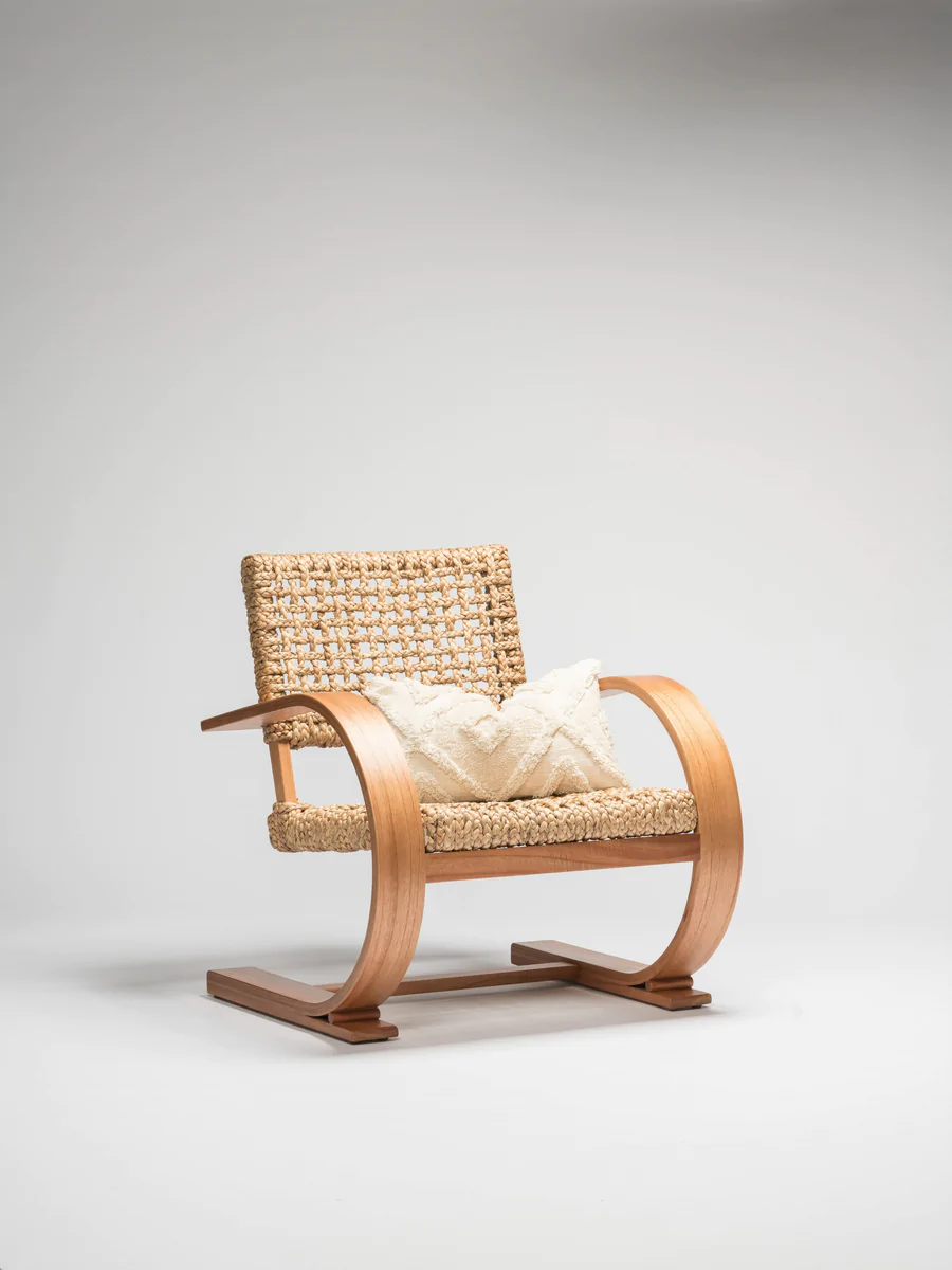 FRENCH MODENIST ARMCHAIR - WATER HYACINTH - Image 2