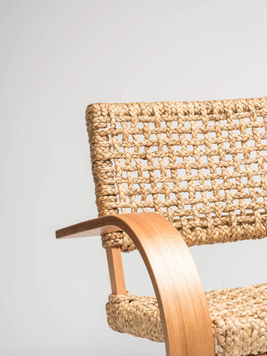 FRENCH MODENIST ARMCHAIR - WATER HYACINTH - Image 5