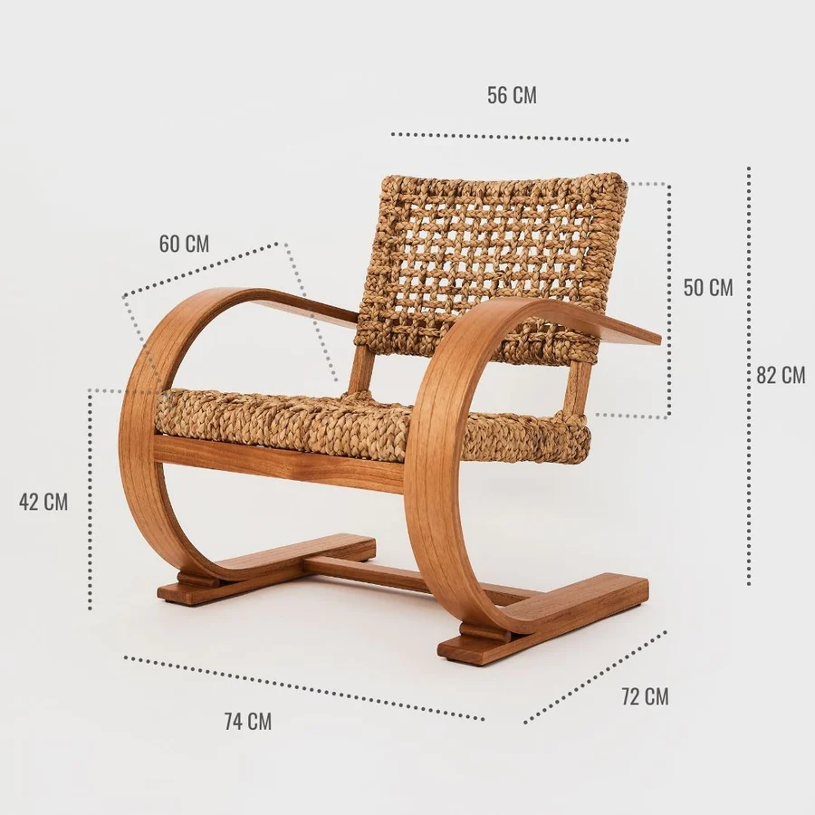 FRENCH MODENIST ARMCHAIR - WATER HYACINTH - Image 11